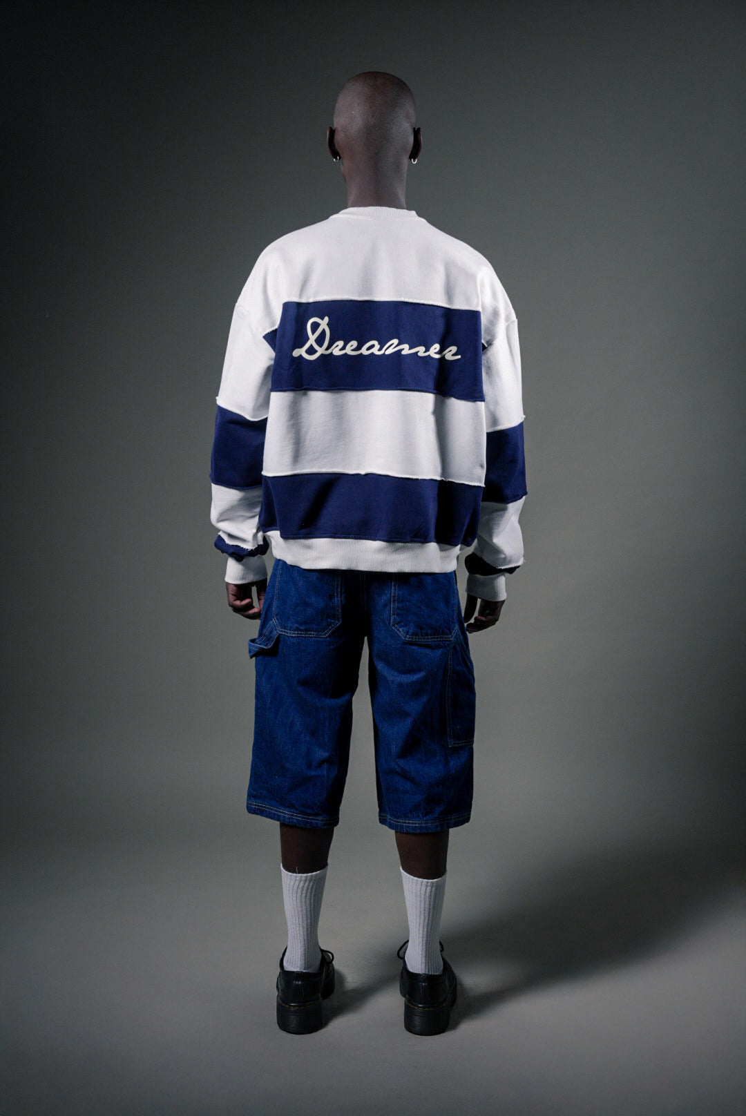 CREWNECK - BLANCO&AZUL BOXYFIT