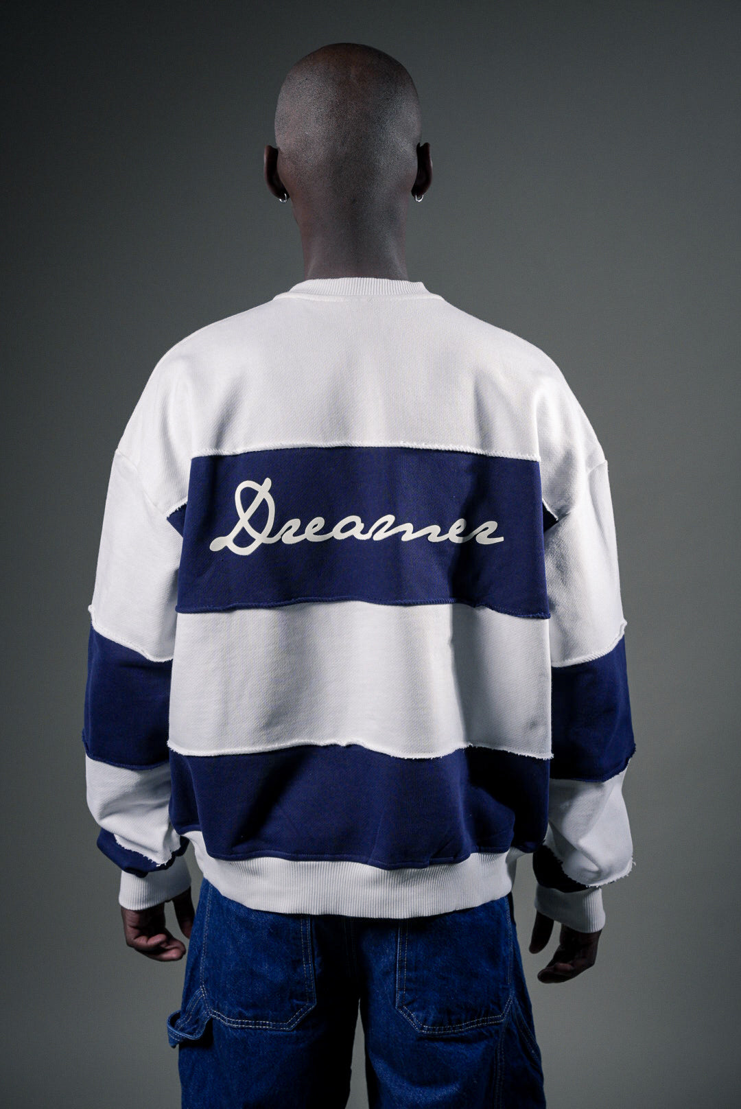 CREWNECK - BLANCO&AZUL BOXYFIT