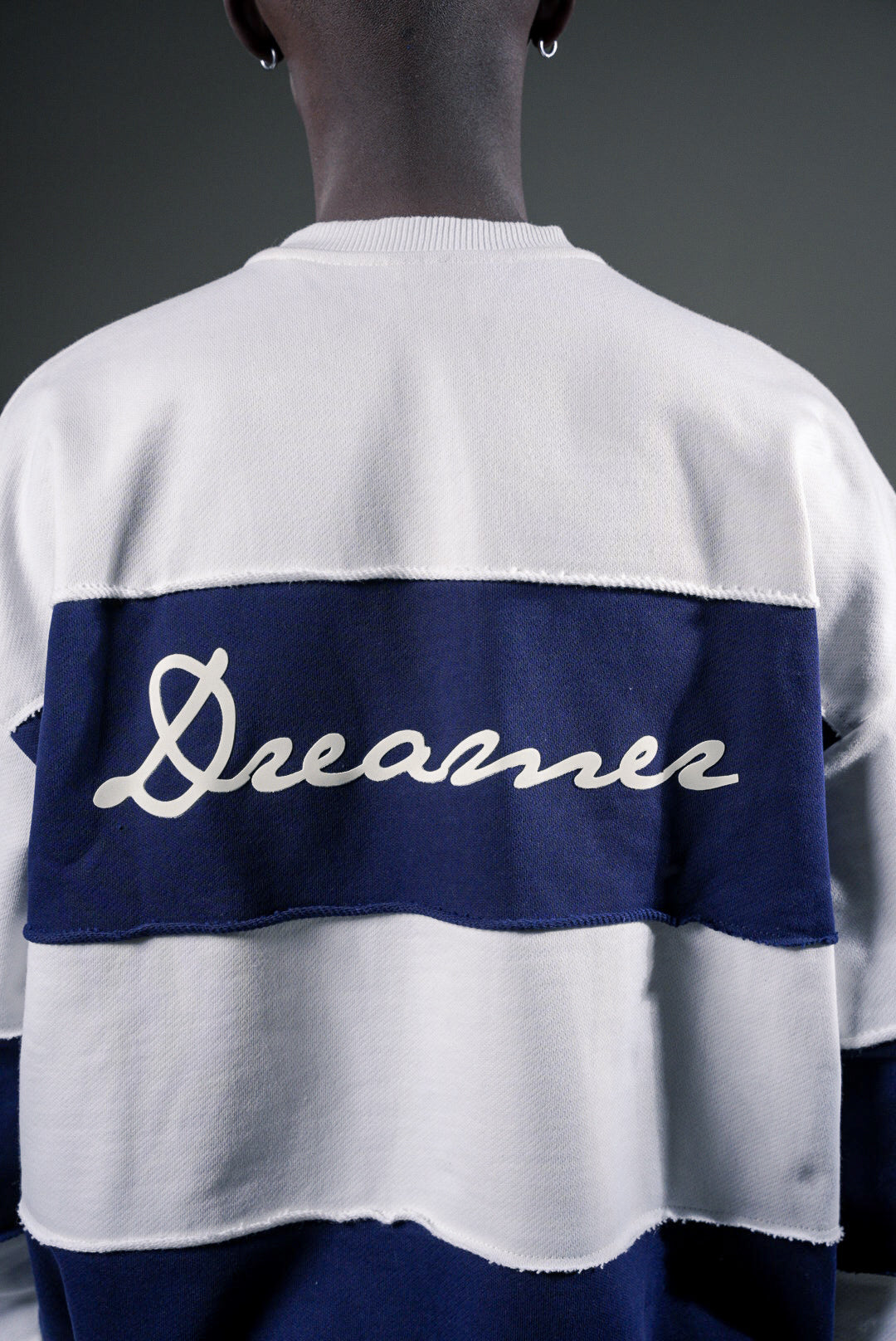 CREWNECK - BLANCO&AZUL BOXYFIT