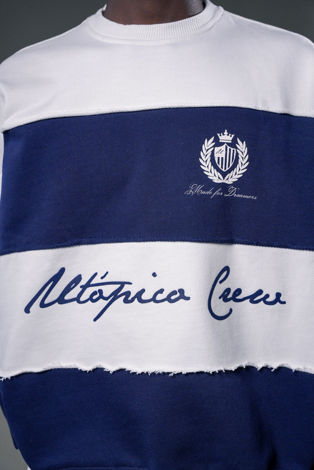 CREWNECK - BLANCO&AZUL BOXYFIT