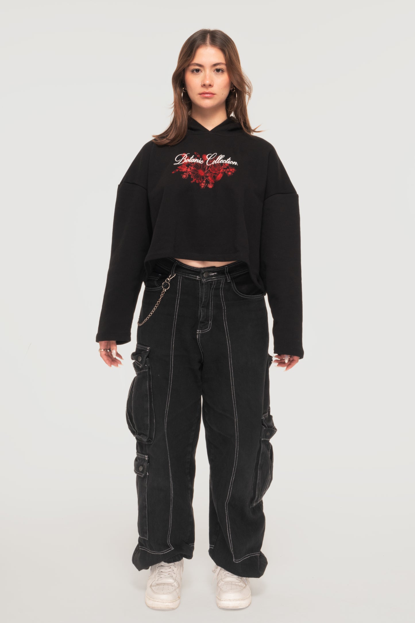 Hoodie Cropped - Negro