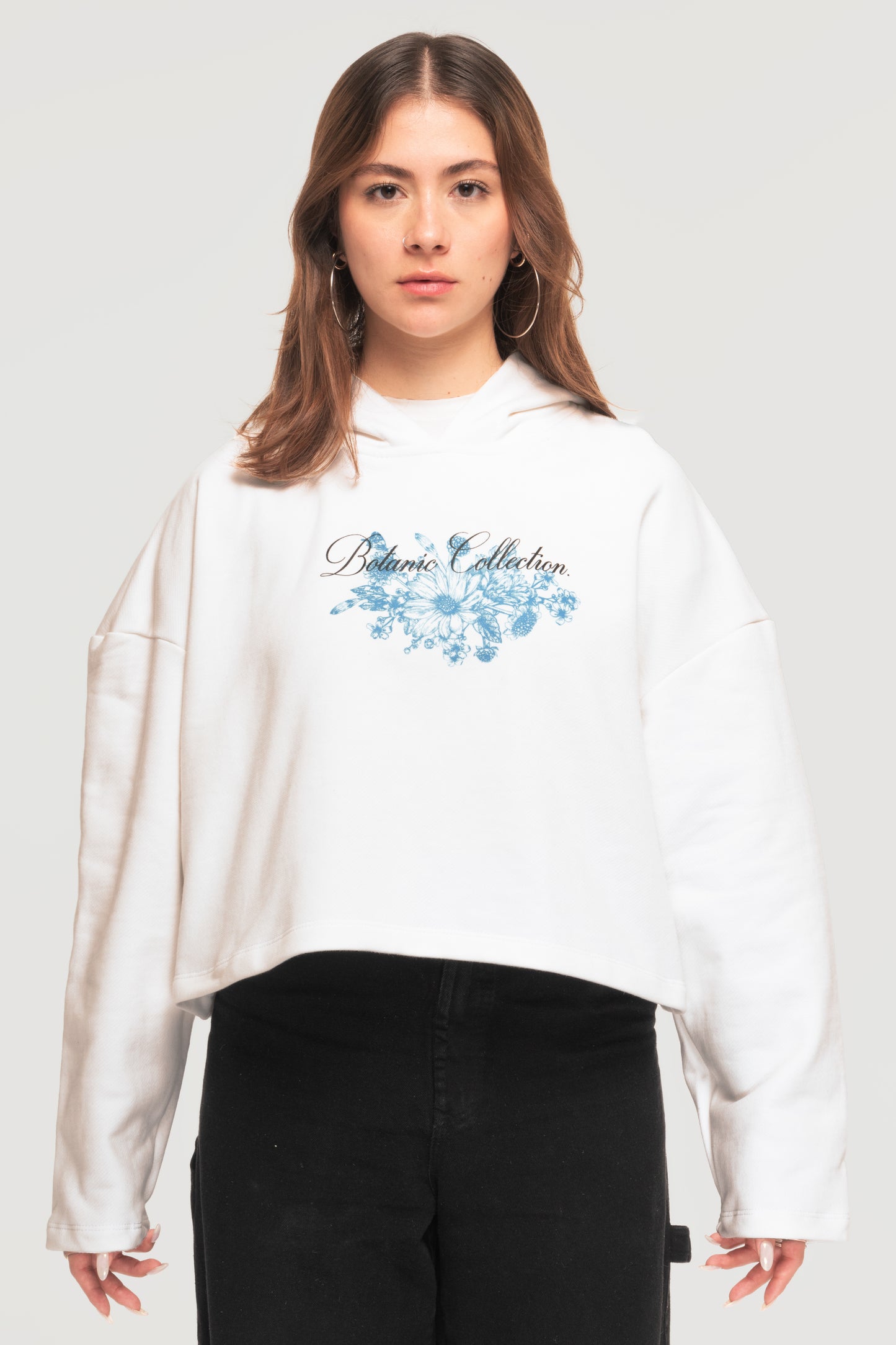 Hoodie Cropped - Blanco