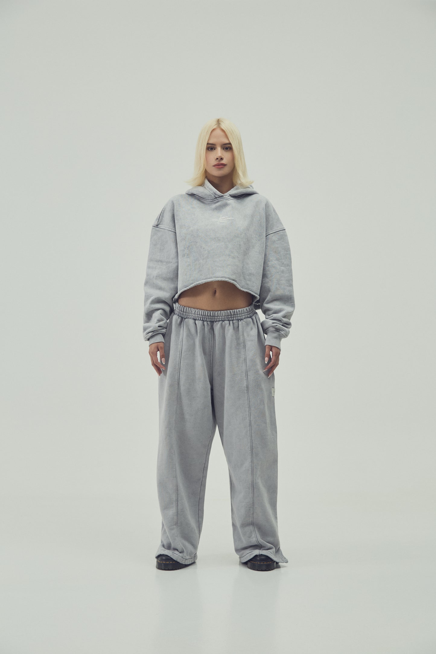 HOODIE  CROPPED - GRIS