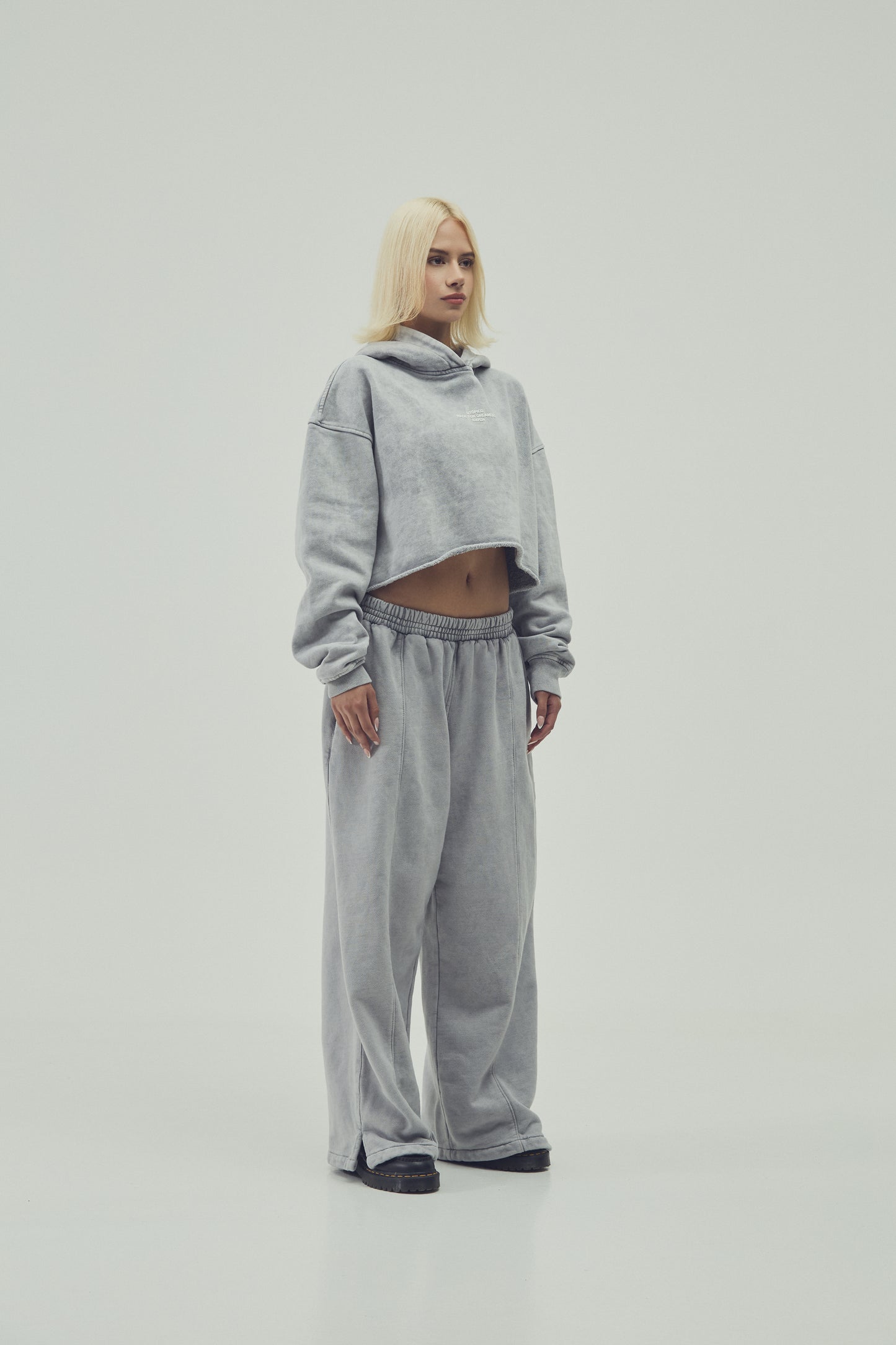 HOODIE  CROPPED - GRIS