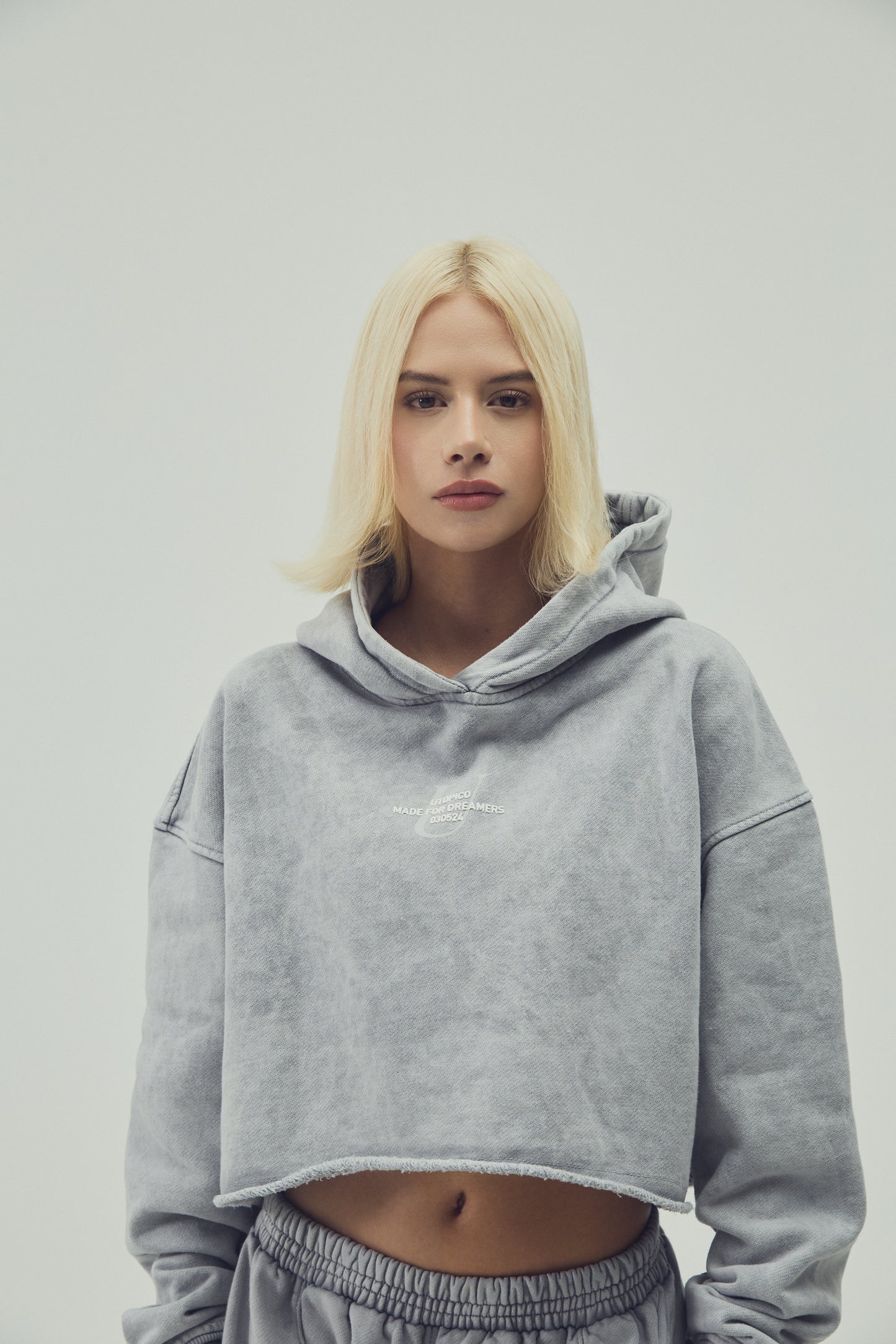 HOODIE  CROPPED - GRIS