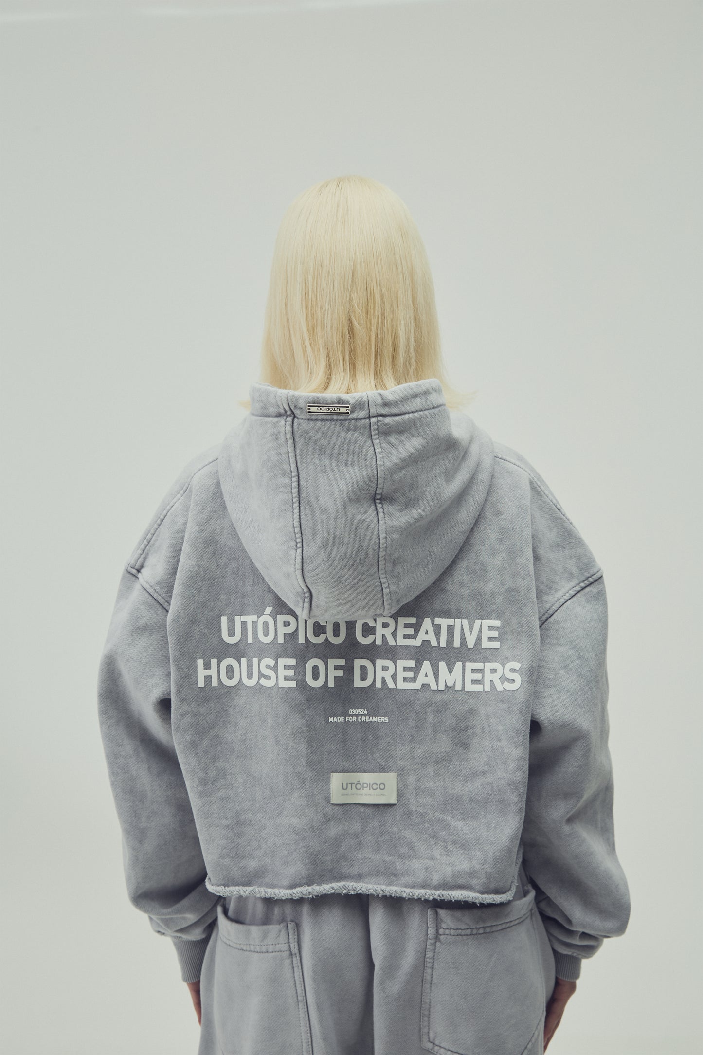 HOODIE  CROPPED - GRIS