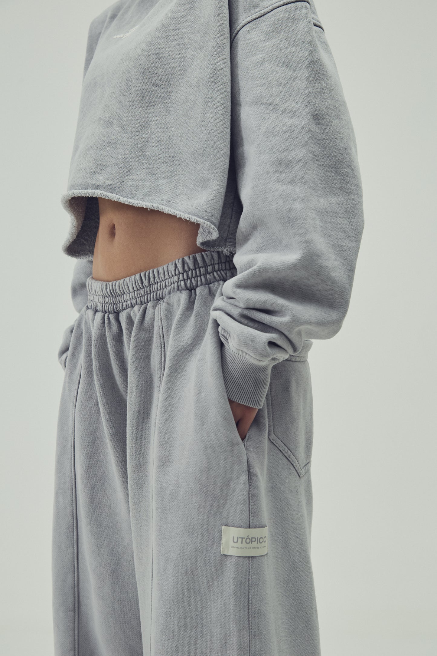 HOODIE  CROPPED - GRIS
