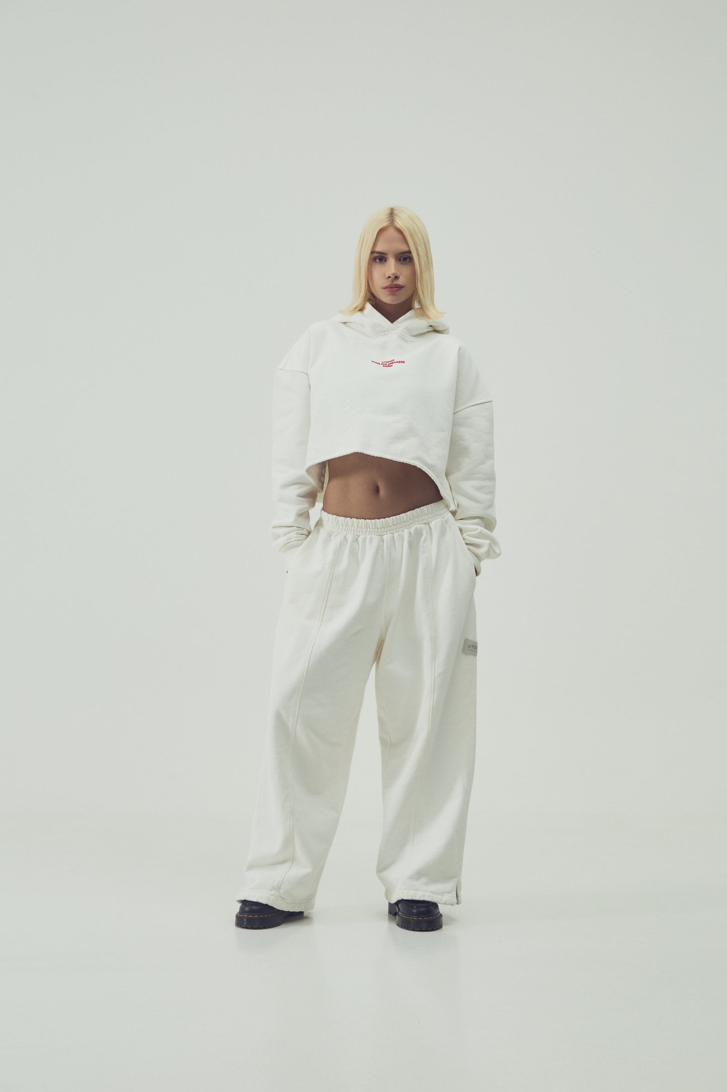 HOODIE  CROPPED - MARFIL