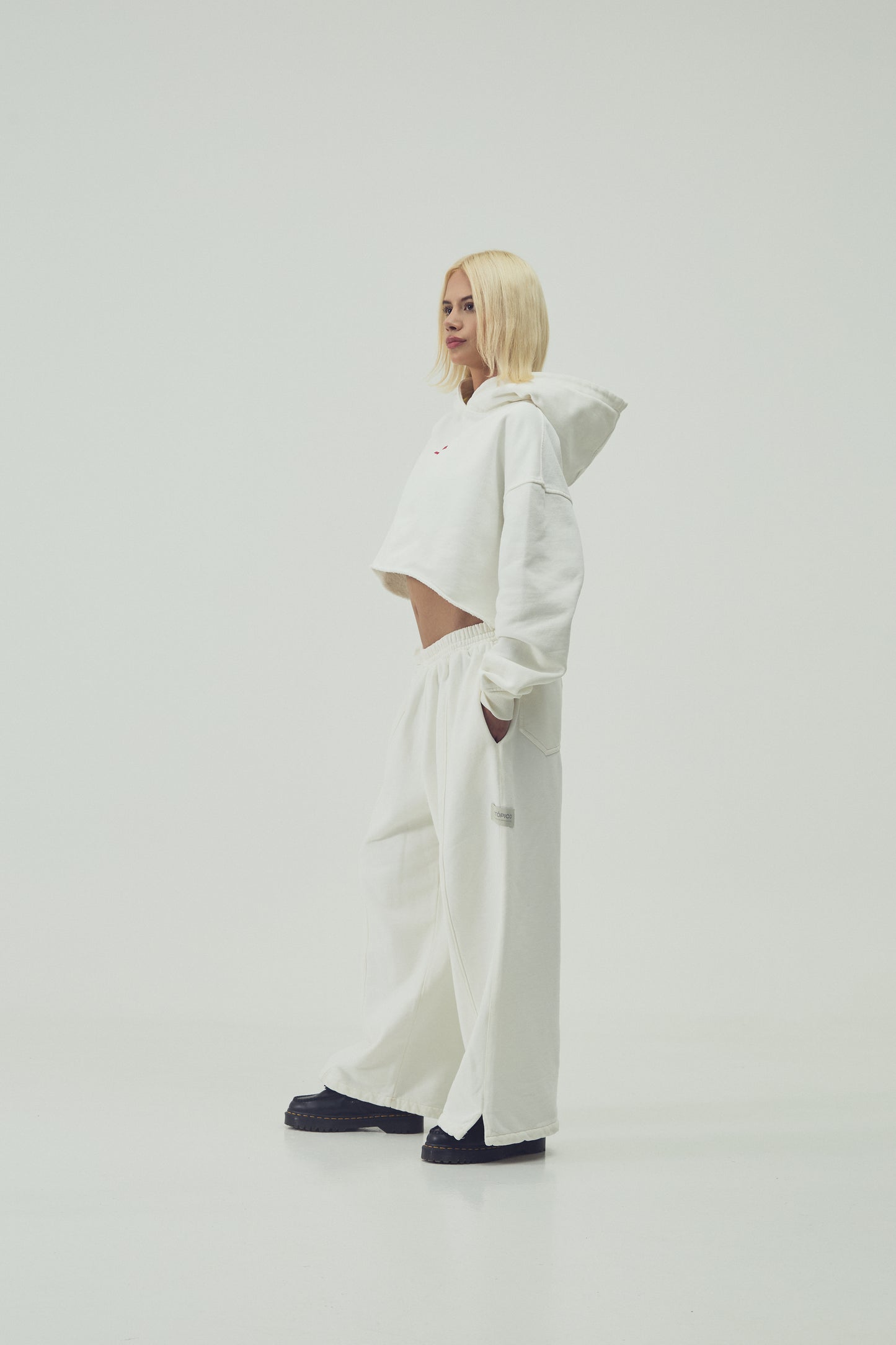 HOODIE  CROPPED - MARFIL