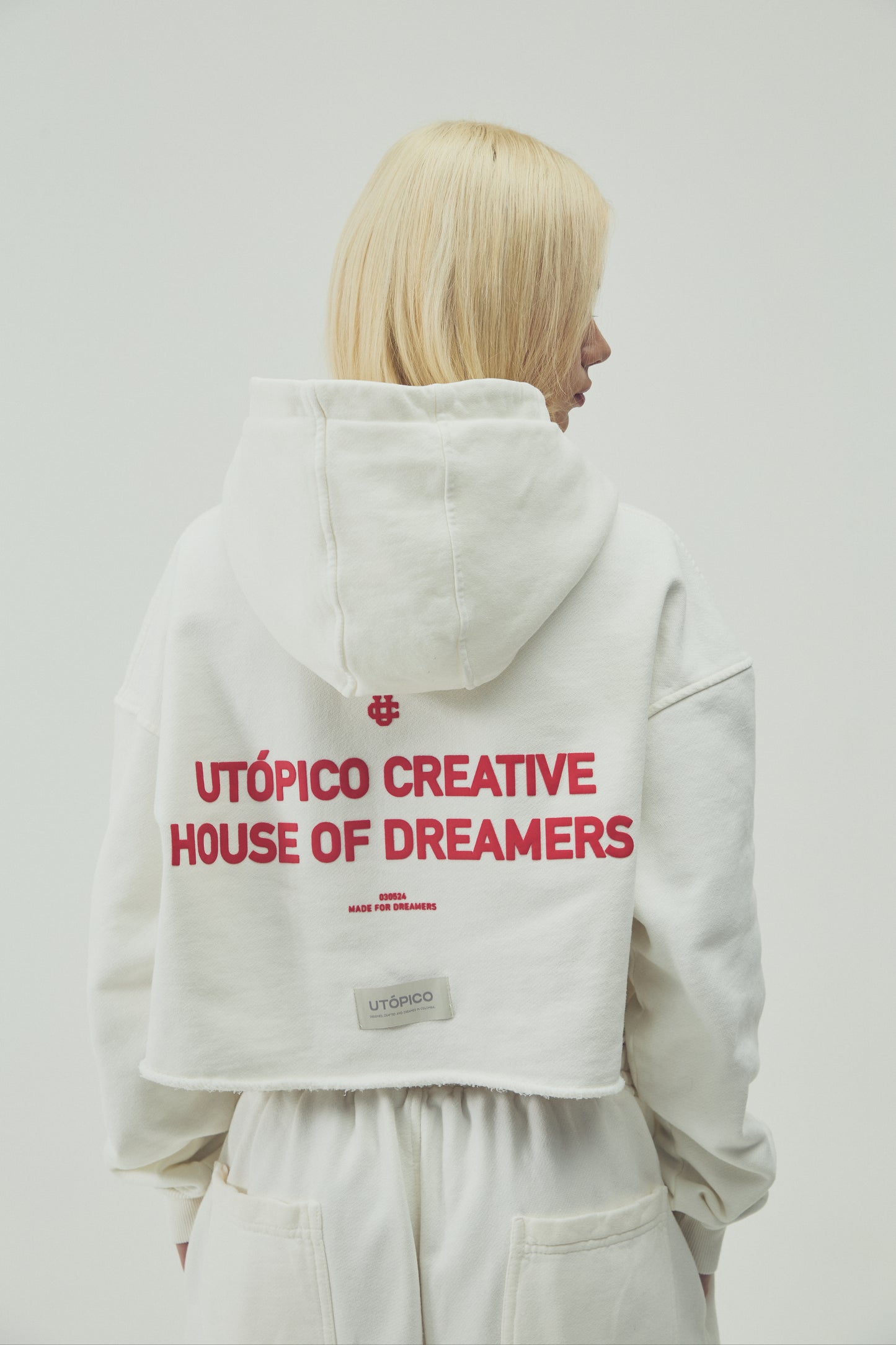 HOODIE  CROPPED - MARFIL