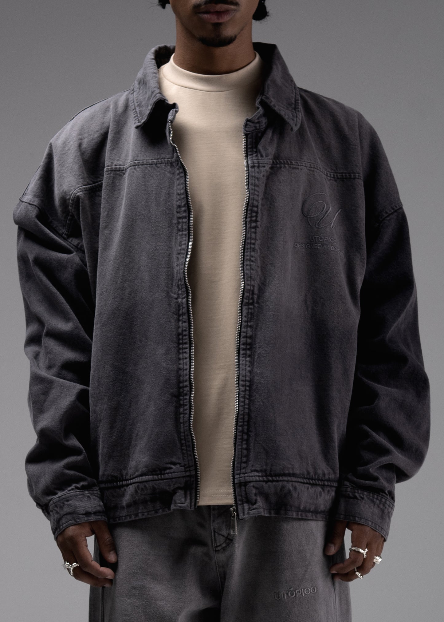 Chaqueta Jean Gris