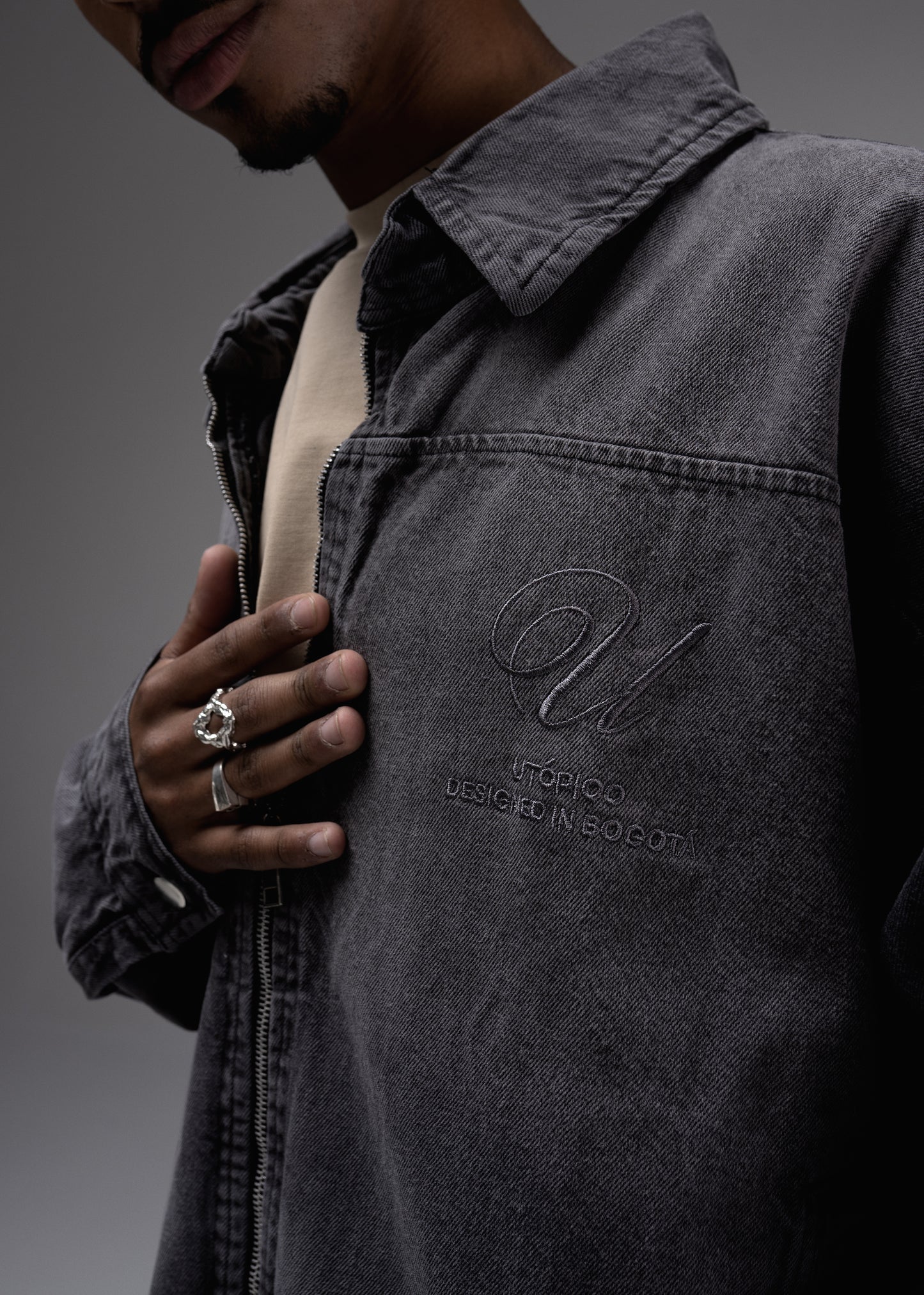 Chaqueta Jean Gris