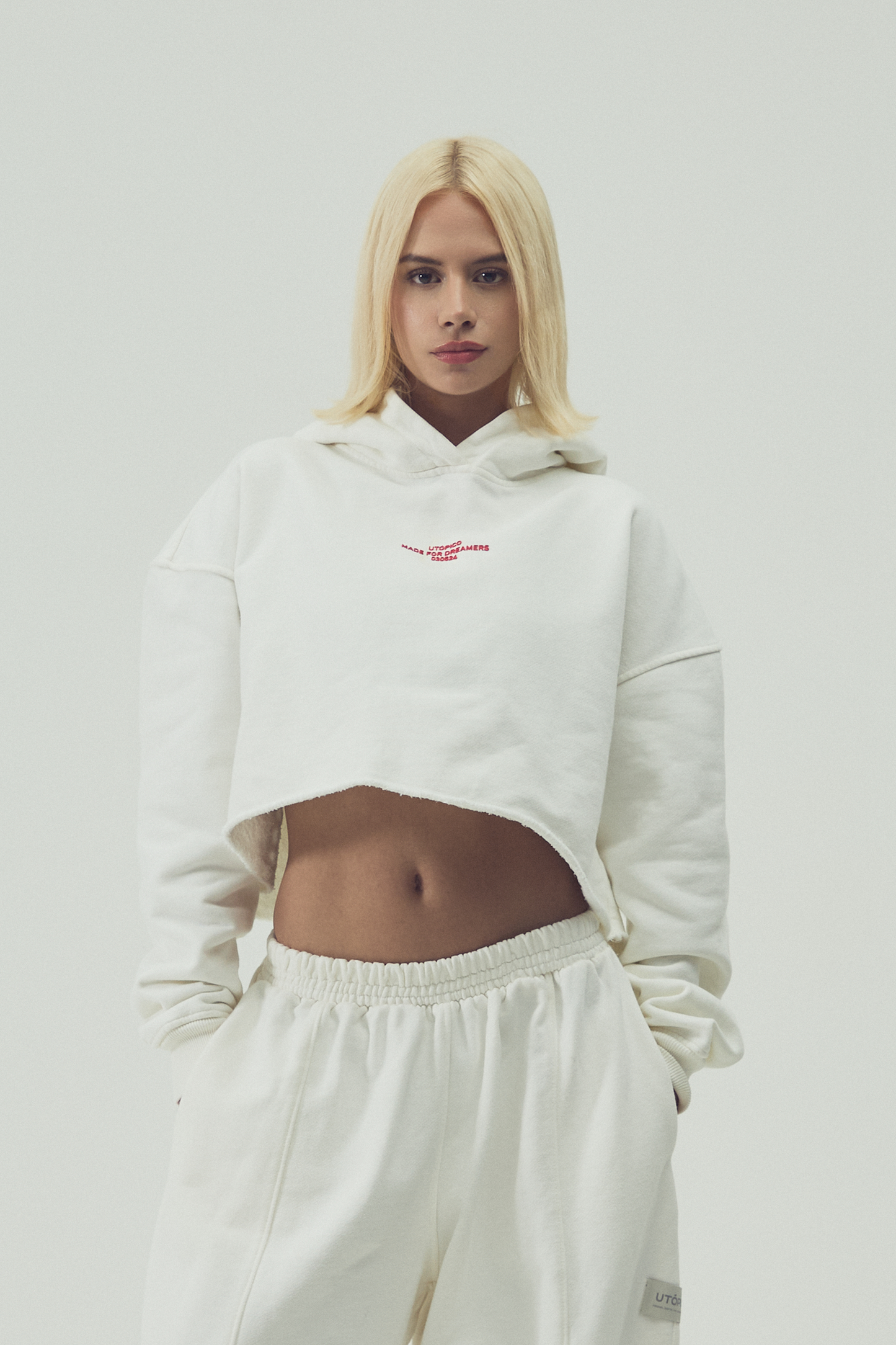 HOODIE  CROPPED - MARFIL
